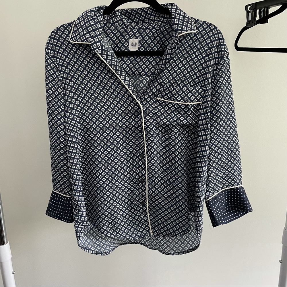 Gap “Pajama” Blouse Navy